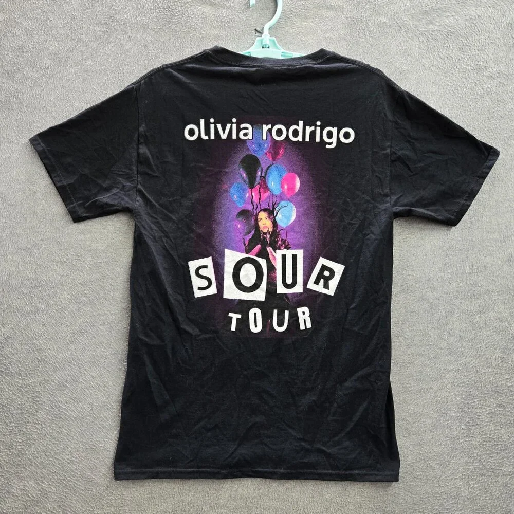 Olivia‎ Rodrigo Women Shirt S Black Sour Concert Tour Band Tee